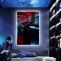 Haute qualité personnalisé décor à la maison peinture impression voiture affiche peinture lumineuse enfants chambre acrylique luxe LED décoration murale