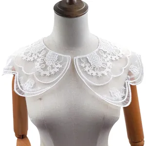 Lace Organza base fabric embroidered shoulder collar accessories doll collar fabric piece double lace false collar