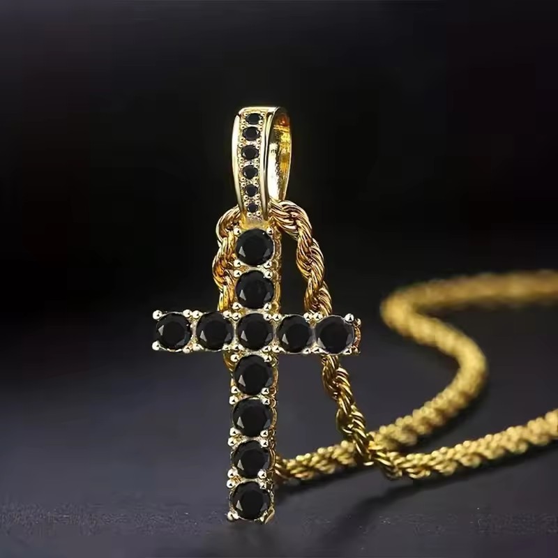 XL1563-Gold Black Brass Chain