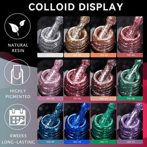 JTING OEM Esmalte de Uñas con Logotipo Personalizado, Esmalte de Gel Plateado Brillante, Laca Semipermanente con Purpurina, Colores Brillantes, Esmalte de Uñas en Gel para Lámpara UV LED - Product Image 3