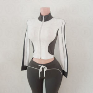 2026 Vrouwen Getailleerd Trainingspak Set Kleding Fabrieken Contrast Kleur Jasje Met Lange Mouwen Jasje Joggingbroek Tweedelige Loungeset Voor Dames - Product Image 3