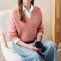 Pull chaud en cachemire Pull en cachemire pur doux Col V pour femmes Hiver Casual Wear Factory Direct