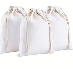 Bolsa de Embalaje para Pizza de Lona de Algodón Orgánica Blanca Natural Personalizada, Reciclable, con Cordón, para Uso Alimentario - Product Image 5