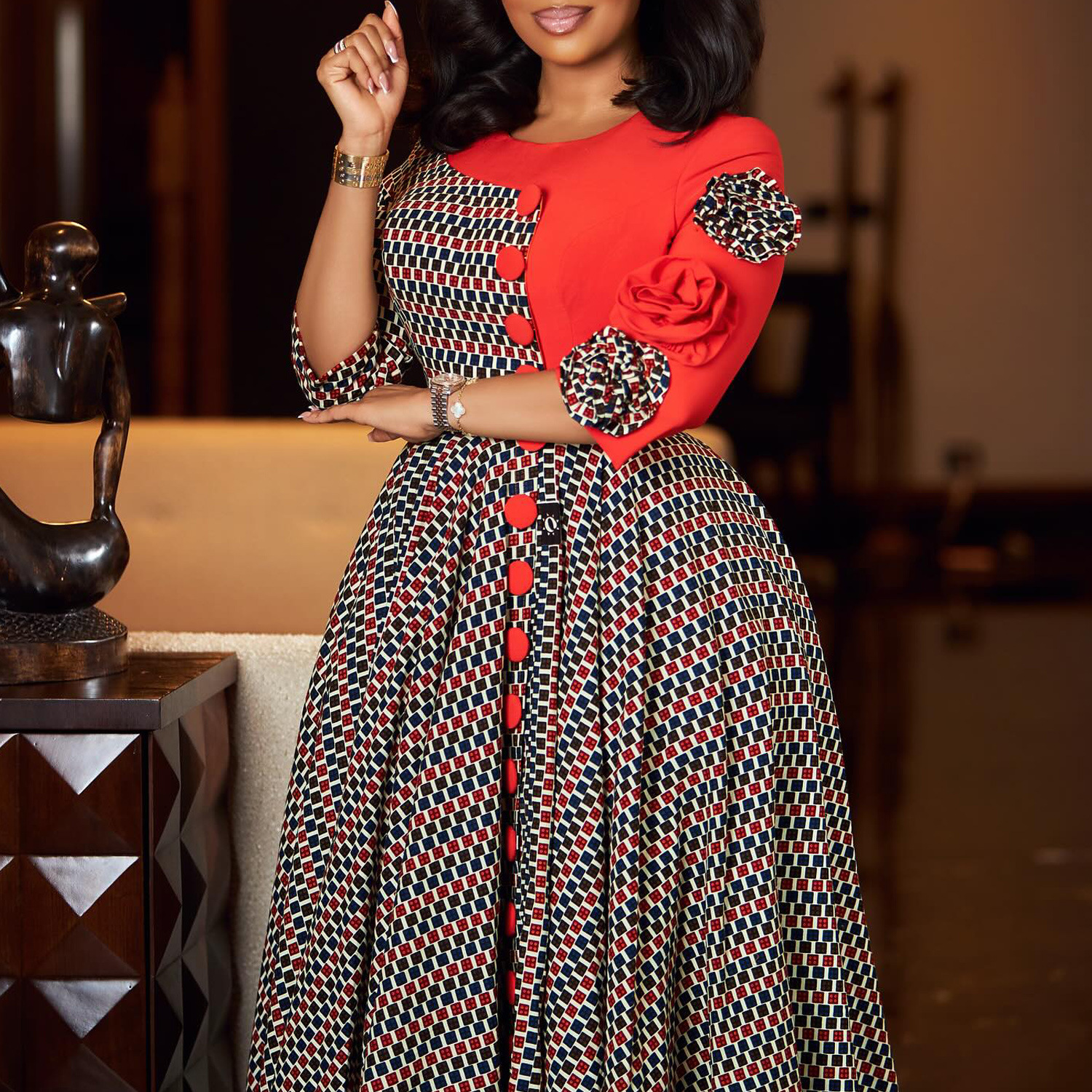 fashion dresses for ladies Ladies Stylish Pleated Long Sleeve Lapel Suit Dress - Women Fashion Dresses