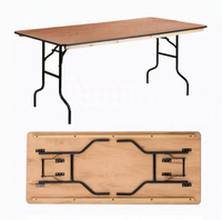 Ensemble de table à manger rectangulaire pliable de style industriel moderne, en bois massif avec pieds en métal, portable et durable pour la maison et l'hôtel