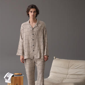 <span class=keywords><strong>Comprar</strong></span> ropa de descanso en línea para hombres, mujeres y niños de manga larga con botones SLEEP SET Pijamas de algodón de dos piezas PJ Sets - Product Image 2