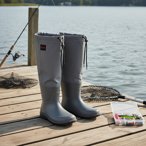 Bottes de pêche à la <span class=keywords><strong>mouche</strong></span>, de canyoning et de travail agricole unisexes, multifonctionnelles, de haute qualité, réglables, imperméables, en PVC, hauteur genou - Product Image 1