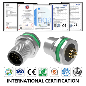 Connettori per Sensori M12 Impermeabili IP67 IP68, Tipo a Saldare Maschio/Femmina, Adattatore Posteriore a 12 Pin per Applicazioni Automobilistiche - Product Image 6