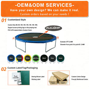 <span class=keywords><strong>Trampoline</strong></span> de saut pour filles Funjump certifié GS, à usage intérieur et extérieur, sûr, avec <span class=keywords><strong>filet</strong></span> de protection et design familial. - Product Image 3