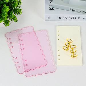 New Budget <strong>A6</strong> Acrylic <strong>Binder</strong> Flower Style 6 <strong>Ring</strong> Clear Transparent Frosted Notebook Cover PVC Loose-Leaf Wholesale - Product Image 5