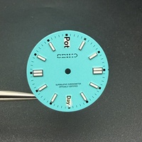Dial Jam Tangan 28.5mm Tanpa Tanggal, Indeks Ganda, Jarum Hijau Bercahaya untuk Mesin NH35, Suku Cadang Modifikasi Jam Tangan Baru
