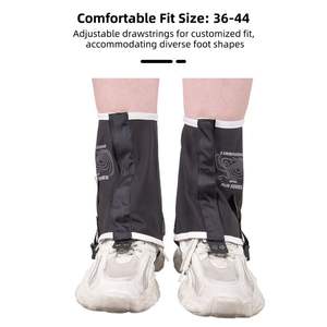 Guêtres imperméables pour la randonnée et le <span class=keywords><strong>trail</strong></span> Running Guêtres élastiques noires avec sangles réglables DWR pour femmes/hommes Chaussures de randonnée - Product Image 5