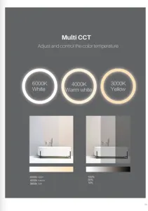 Зеркала, оптовая продажа, Smart Hotel Cct 3000k 6000k, освещение для ванной комнаты, светодиодное зеркало по заводской цене
