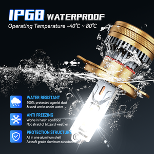 Ampoule de phare automobile <span class=keywords><strong>200W</strong></span> 20000LM 6000K H1 H3 H11 Canbus <span class=keywords><strong>H7</strong></span> 9005 9012 H4 IP68 Ajustement universel Feux antibrouillard <span class=keywords><strong>LED</strong></span> - Product Image 5