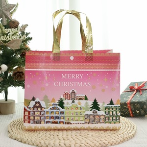 Sacs de Noël en tissu non tissé laminé, sacs de shopping écologiques, sacs fourre-tout - Product Image 6