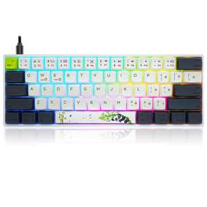 Personnalisation en gros thème Panda <span class=keywords><strong>SK61</strong></span> rétro-éclairé 61 touches clavier de jeu mécanique - Product Image 2