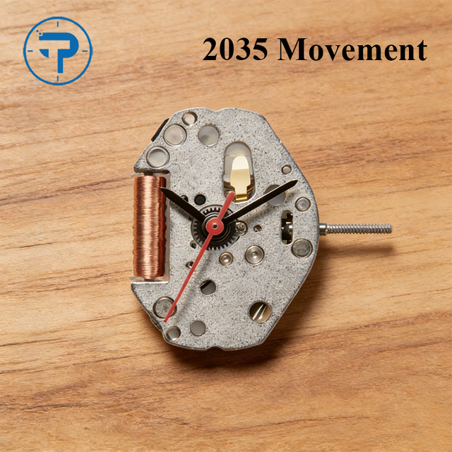 Brass Waterproof Quartz Watch Movement with Battery Included for Miyota 2035 Watch Replacement Parts