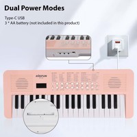 37 Key Electronic Keyboard Piano 200 Tones 200 Rhythms 35 Demos Musical Instrument with Microphone Dual Power Mode Portable Musi