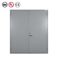 Porte coupe-feu en acier sur mesure UL CE, simple ou double battant, avec barre anti-panique et ferme-porte automatique