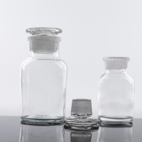 Pabrik Botol Kaca Grosir Berkualitas Tinggi Farmasi 30ml 60ml 125ml 250ml 500ml 1000ml Botol Kaca Reagen Mulut Lebar Transparan
