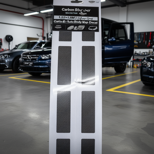 Carbon Fiber Vinyl Film 1.52x1.8M Silver Gray <b>Car</b> Stickers Auto Body Wrap <b>Decal</b> - Product Image 2