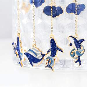 Marcador Página Papelería <span class=keywords><strong>Ballena</strong></span> Azul Nube Marcadores de metal personalizados <span class=keywords><strong>para</strong></span> amantes de los libros Escritores Lectores - Product Image 1