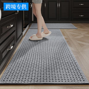 พรมปูพื้นห้องครัว ผ้าฟลีซ รูปทรงสี่เหลี่ยมผืนผ้า กันลื่น ซักได้ ทนต่อคราบสกปรก ซึมซับน้ำ แห้งเร็ว สไตล์มินิมอล พรมปูพื้นในบ้าน - Product Image 2