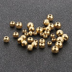 Perles rondes en acier inoxydable 4 mm plaquées or motif meander pour la fabrication de bijoux DIY - Product Image 3