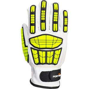 Guantes de Trabajo de Seguridad Anti Impacto Portwest A745, Guantes de Trabajo de Cuero Premium Resistentes a Cortes y Reductores de Impactos, Color Gris - Product Image 3