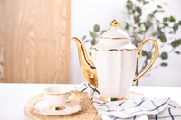 Ensemble de vaisselle en céramique de 62 pièces, ensemble de dîner du Moyen-Orient avec assiettes, bols, tasses à thé, théière pour hôtel, restaurant