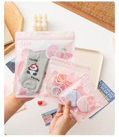 Sacs refermables transparents roses à motif chaton de dessin animé, sacs refermables pour bijoux, vente en gros