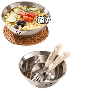 Bol à soupe anti-déversement en acier inoxydable 304 de qualité alimentaire, épaissi, pour enfants, motif dessin animé, pour bébés et jeunes enfants - Product Image 5