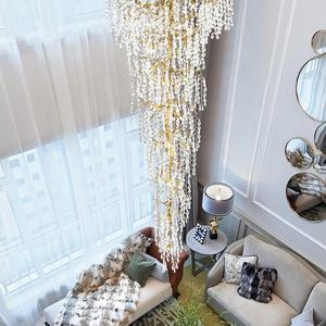 Villa personalizzata duplex scala lampadario uva grano cristallo <span class=keywords><strong>luce</strong></span> moderna lusso lungo lampadario hotel grande lampadario - Product Image 2