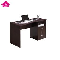 Bureau d'ordinateur blanc moderne avec tiroirs et étagères pour imprimante, table d'étude et de travail pour petit espace, bureau à domicile en bois