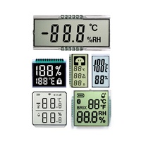 Écran LCD à segments à cristaux liquides, thermohygromètres à affichage en mode commun, fabricant d'écrans sur mesure, HTN 6 de petite taille