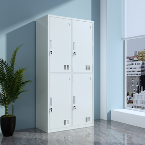 ตู้เก็บของโลหะ4ประตูแบบทันสมัยสำหรับใช้ในครัวตู้เสื้อผ้าเหล็กสำหรับใช้ในห้องนอนโรงเรียนห้องออกกำลังกาย - Product Image 3