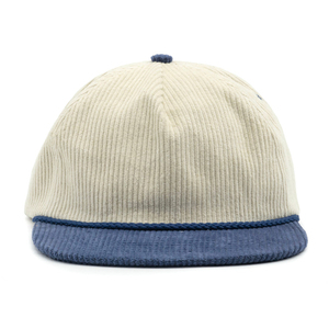 OEM Custom PVC Logo Flat Brim Snapback Hat Unstructured Corduroy Baseball Caps Rope Gorras Unstructured Corduroy Snapback Caps - Product Image 3
