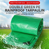 Bâche en PE double verte, bâche en plastique imperméable à double revêtement pour la protection en extérieur multi-scènes