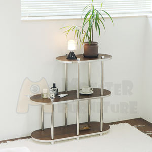 UrbanSteel Series <b>Shelves</b> Reversible White <b>Walnut</b> Boards Stainless Steel Frame Rust Resistant Smooth Rounded Corners Silver - Product Image 1