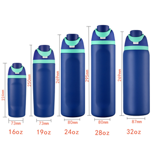 <span class=keywords><strong>Bouteille</strong></span> d'eau colorée avec couvercle portable en métal, isolée sous vide en acier inoxydable |   Gourde réutilisable anti-fuite pour le bureau et les voyages - Product Image 2