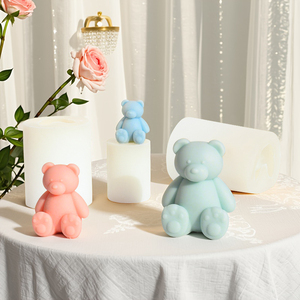 Molde <span class=keywords><strong>de</strong></span> Silicona Platino <span class=keywords><strong>con</strong></span> Diseño <span class=keywords><strong>de</strong></span> Oso <span class=keywords><strong>de</strong></span> Orejas Redondas, Multiusos para Velas, Jabones, Chocolate, Resina y Manualidades <span class=keywords><strong>de</strong></span> Yeso - Product Image 4