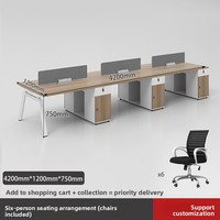 Bureau de travail double pour usine, vente en gros, mobilier de bureau personnalisable disponible pour l'espace de travail des employés