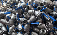 Válvula de Bola de Hierro Fundido de Paso Completo con Brida, Palanca Azul, para Gas, 1000 WOG, OEM, Acero Inoxidable