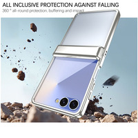 Funda Plegable de Lujo Electrochapada para Samsung Galaxy Z Flip 8 7, con Cobertura Total de la Bisagra, a Prueba de Golpes, Antiarañazos, de Vidrio Templado
