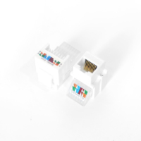 RJ45 Cat5e Cat6 Adaptador de conector Keystone Jack sin herramientas con esquema de cableado codificado por colores Snap in Stand