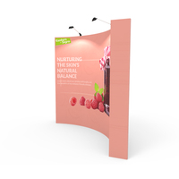 Support d'affichage pop-up incurvé extensible de 10 pieds Eastern Signs avec impression graphique sur le devant