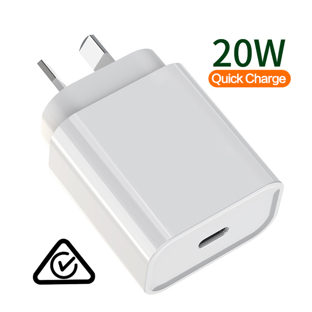 20W 6A USB C PD Fast Charger Block EU/US Plug Wall Power Adapter for Phones