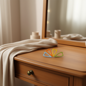 Accessorio in legno a forma di cuore Ilan 45x22mm 4 pezzi per acconciature - Product Image 2