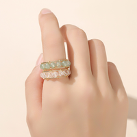 Bagues ouvertes en fil métallique faites à la main avec pierres précieuses naturelles, bagues ajustables en perles de cristal pour femmes, idéales pour la fabrication de bijoux ou comme cadeau