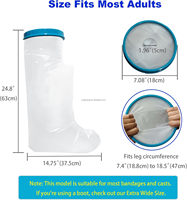 Protecteur de plaie imperméable réutilisable Bandage de protection Coulée Couverture de pansement Imperméable pour demi-jambe adulte